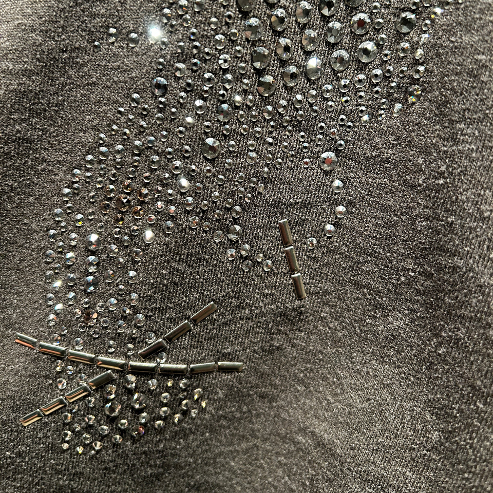 画像をギャラリービューアに読み込む, CROSSGUN ALL CRYSTAL L/S T-SHIRT / BROWN