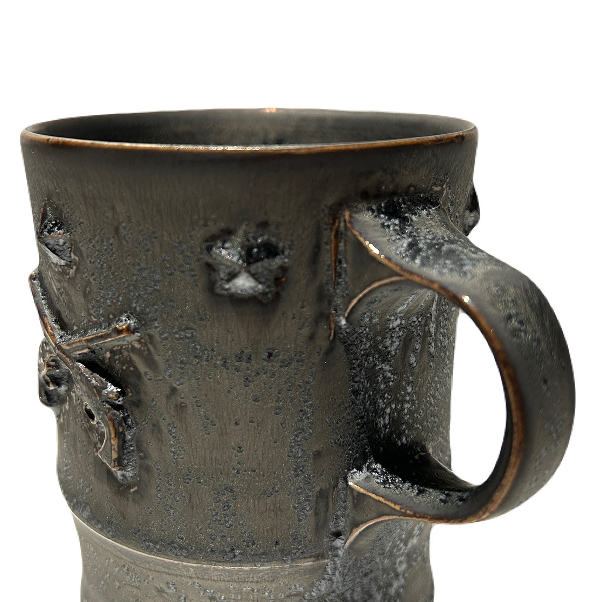 SHIRO HAMANAKA CROSSGUN MUG  6 STARS *EMBOSS  / ASH BLACK