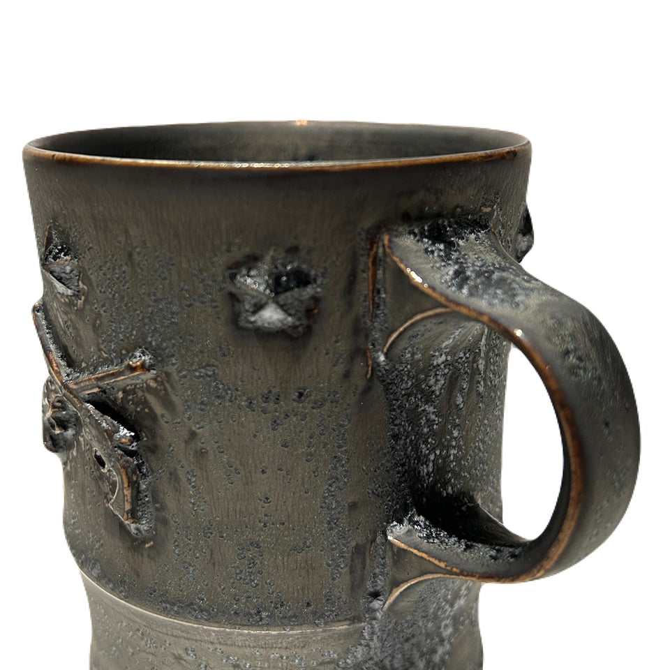 画像をギャラリービューアに読み込む, SHIRO HAMANAKA CROSSGUN MUG  6 STARS *EMBOSS  / ASH BLACK