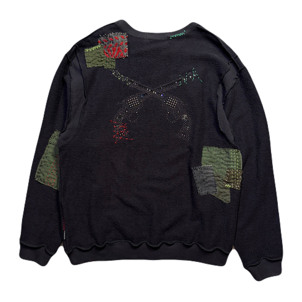 JunAle SASHIKO SWEATSHIRT CROSSGUN METAL / GRAY