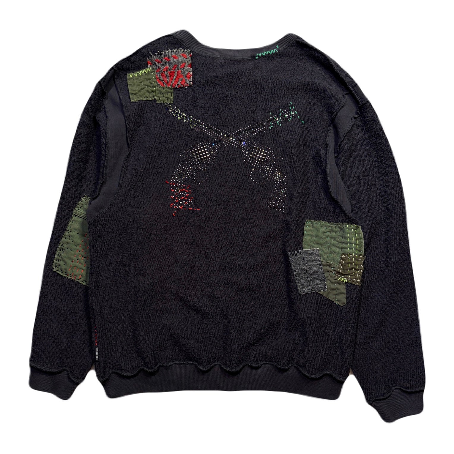 画像をギャラリービューアに読み込む, JunAle SASHIKO SWEATSHIRT CROSSGUN METAL / GRAY