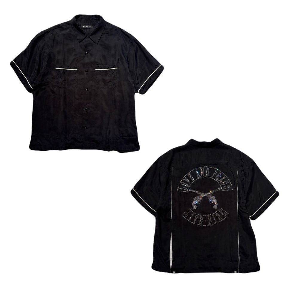 将图片加载到图库查看器，BOWLING SHIRT EMBROIDERY/ BLACK SPECIAL