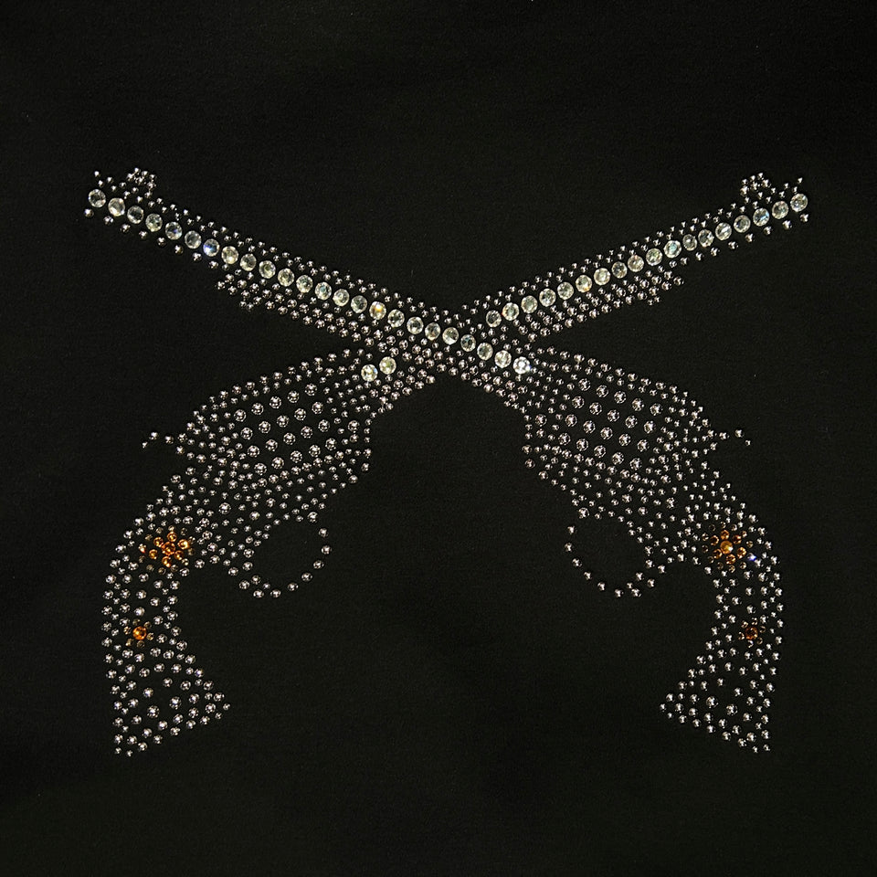 画像をギャラリービューアに読み込む, WOMENS CROSSGUN METAL T-SHIRT / BLACK