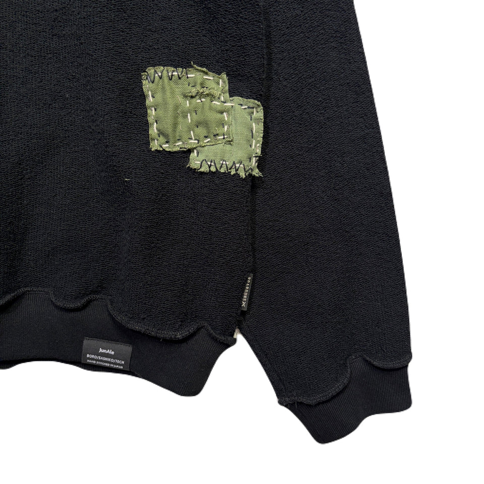 画像をギャラリービューアに読み込む, JunAle SASHIKO SWEATSHIRT CROSSGUN METAL / BLACK