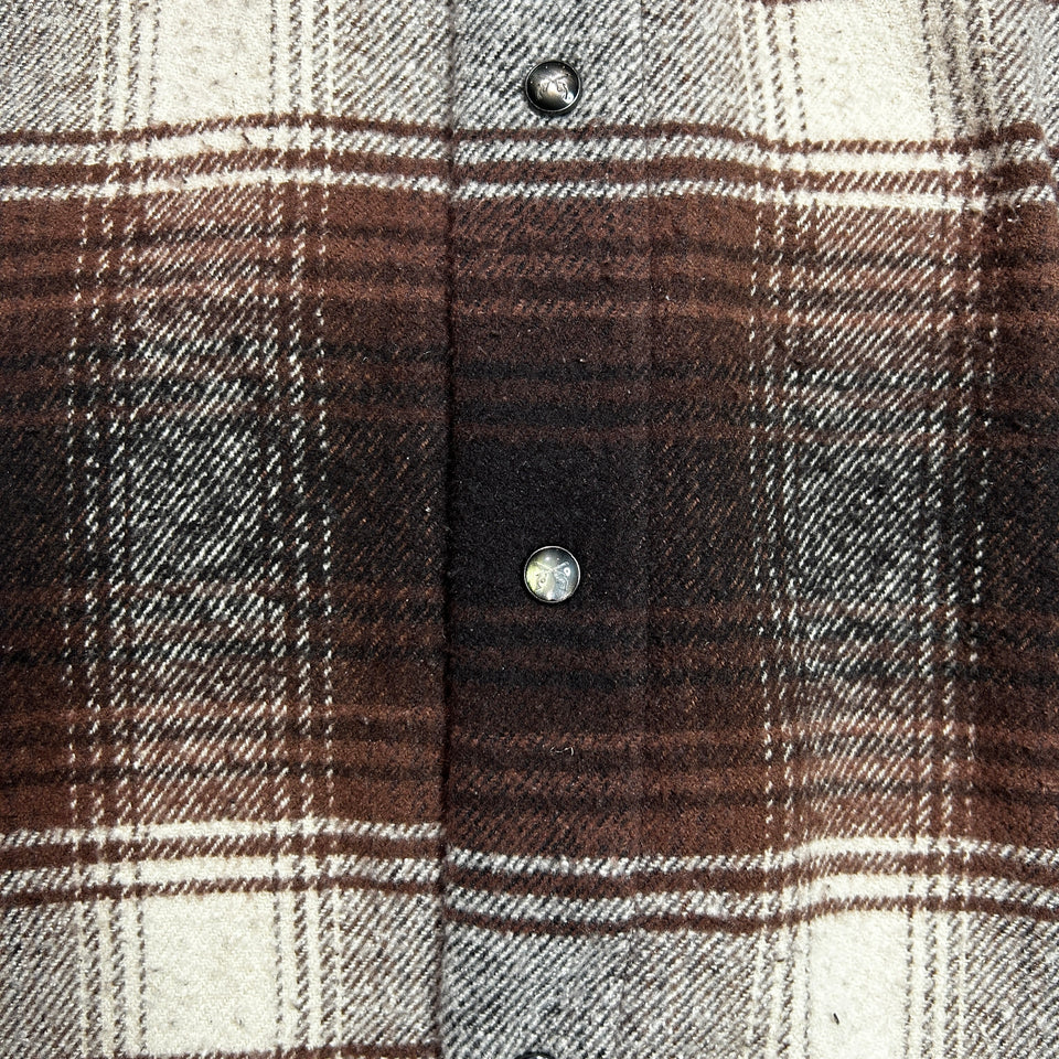 画像をギャラリービューアに読み込む, LIMITED EDITION COTTON SILK CHECK SHIRT / BROWN