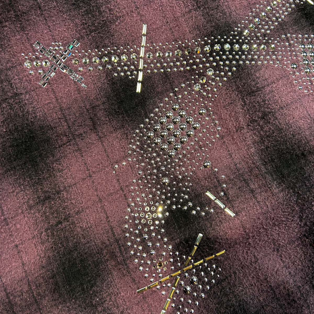 SHGGY CHECK SHIRT METAL / BURGUNDY