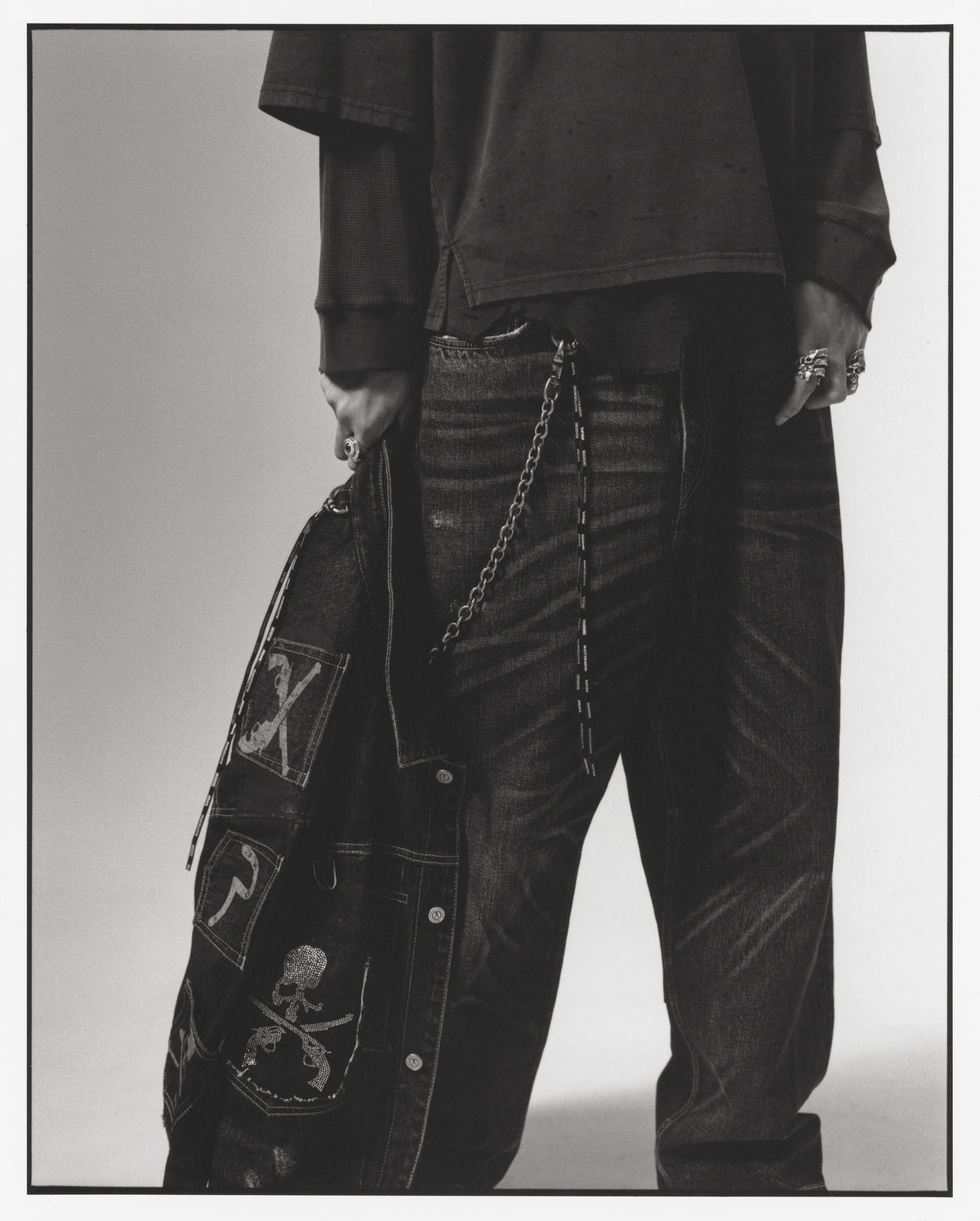 EVISU x mastermind JAPAN x roarguns WASHED MULTI-POCKET SELVEDGE DENIM JEANS