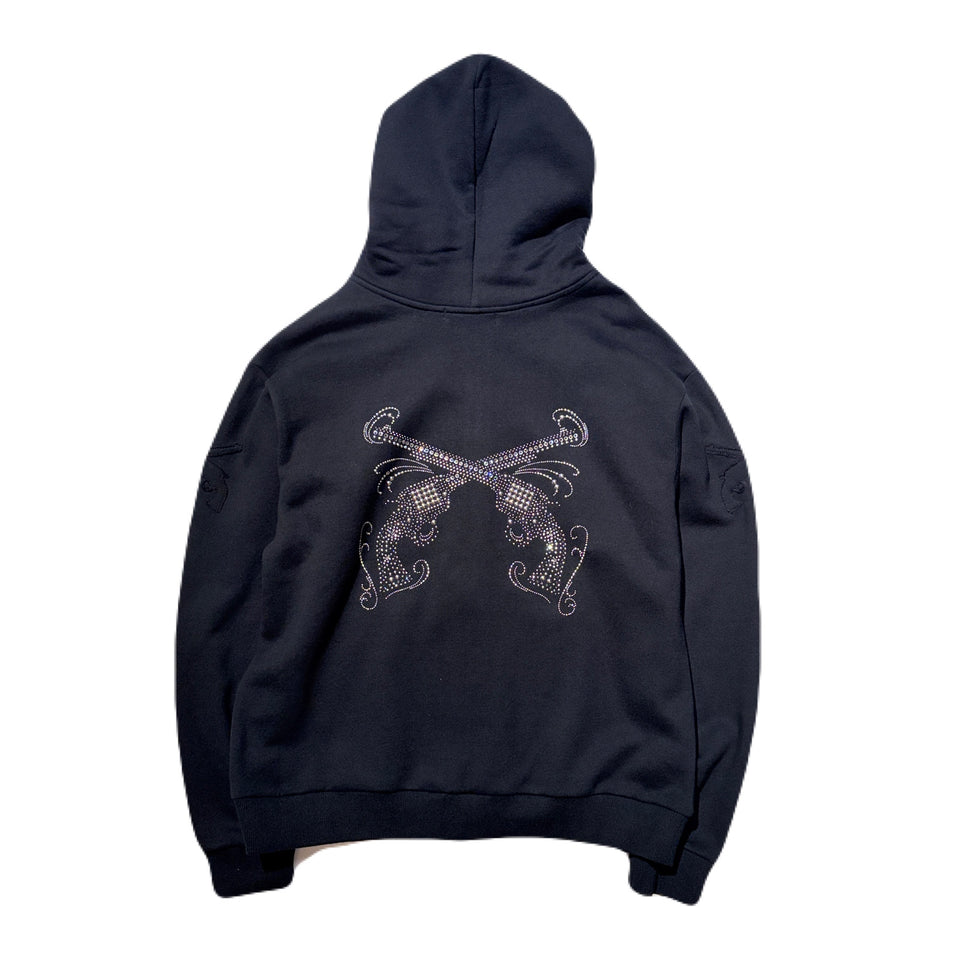 Load image into Gallery viewer, CROSSGUN METAL HOODIE / BLACK