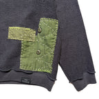 JunAle SASHIKO SWEATSHIRT CROSSGUN METAL / GRAY