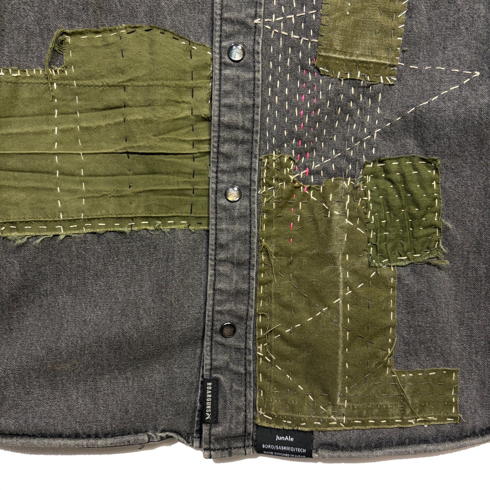 画像をギャラリービューアに読み込む, JunAle SASHIKO 8oz DENIM SHIRTS DUNKWELL / BLACK