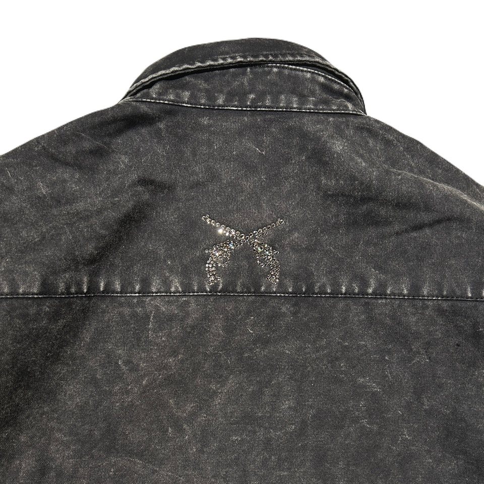 画像をギャラリービューアに読み込む, BACK SATIN SHIRT JACKET / BLACK