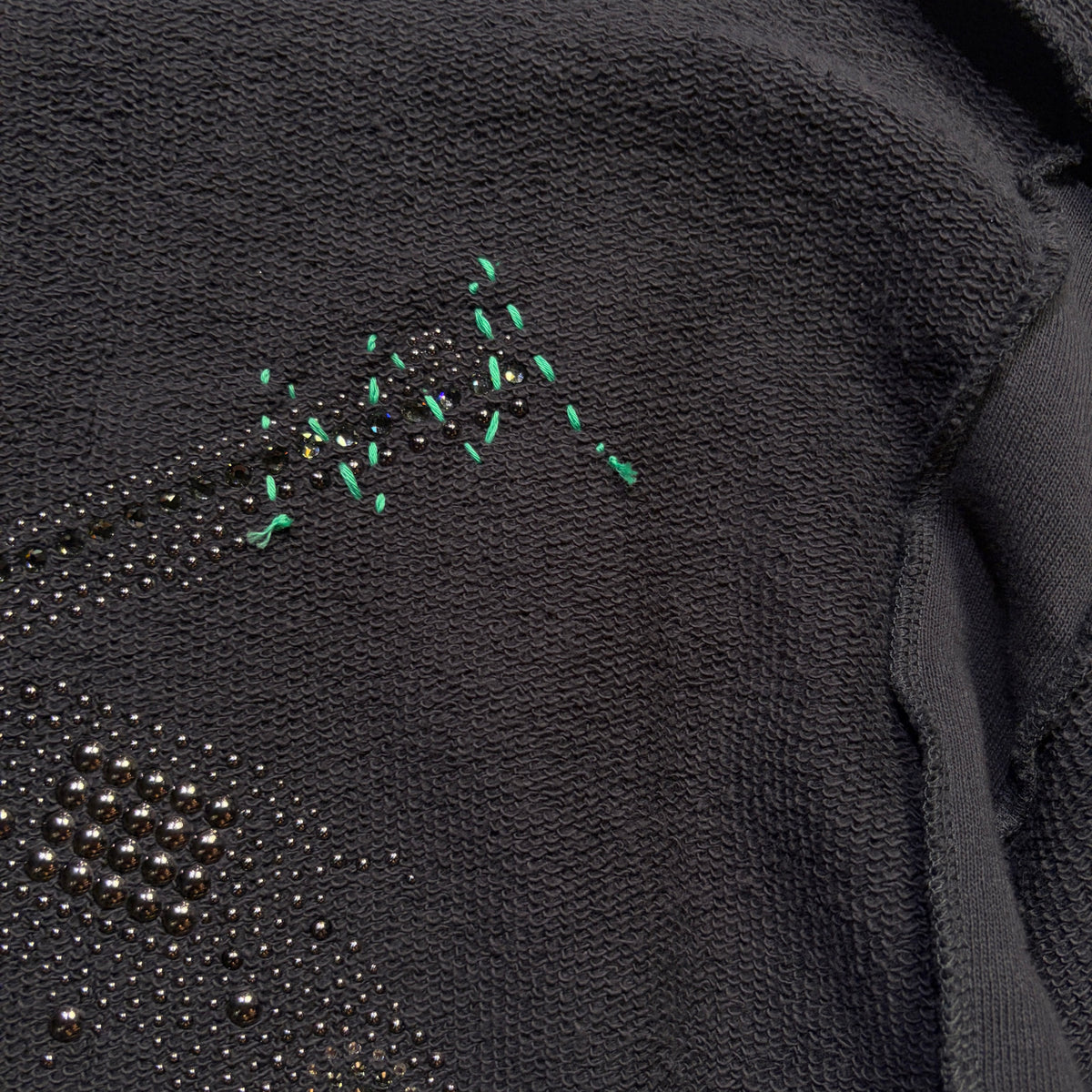 JunAle SASHIKO SWEATSHIRT CROSSGUN METAL / GRAY