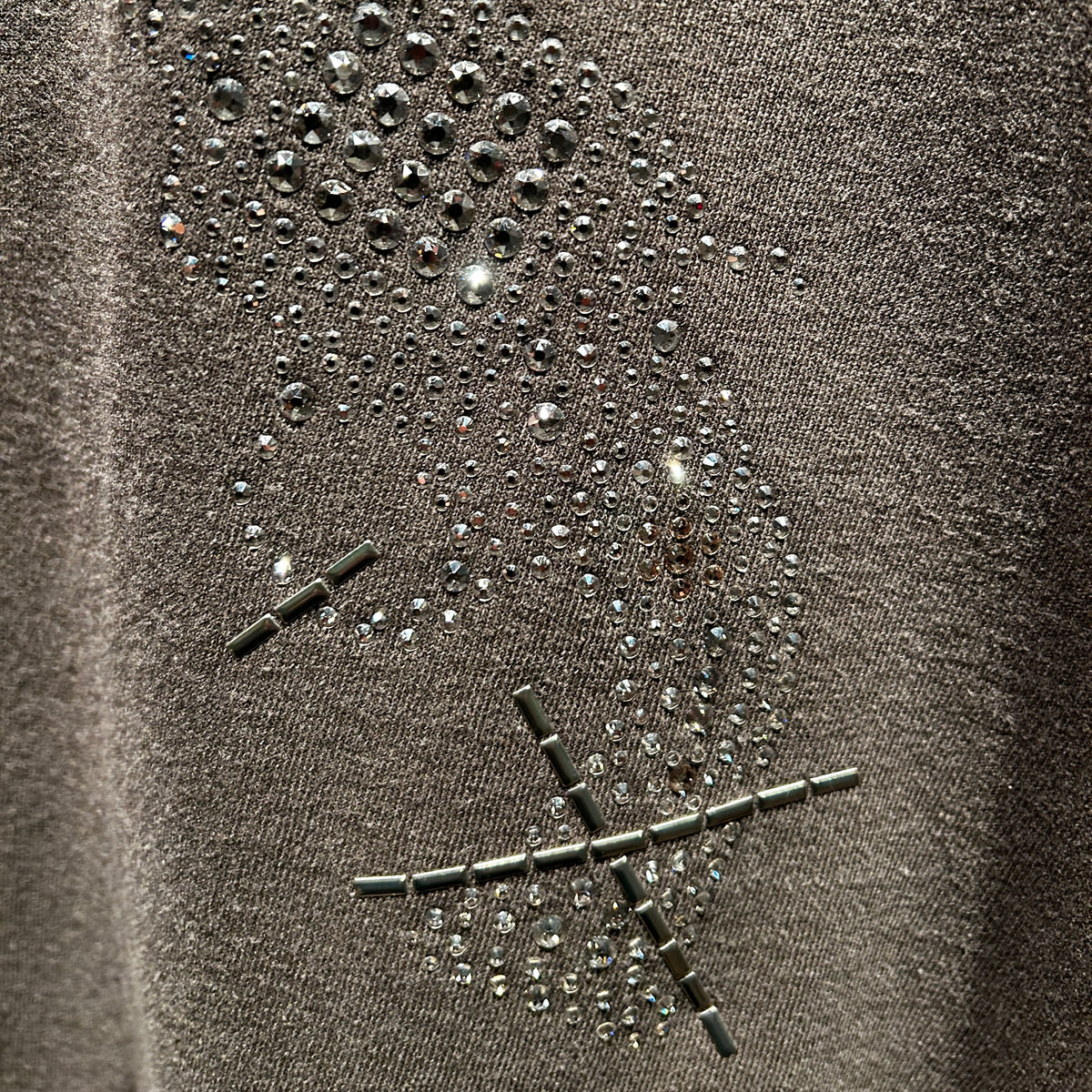 CROSSGUN ALL CRYSTAL L/S T-SHIRT / BROWN