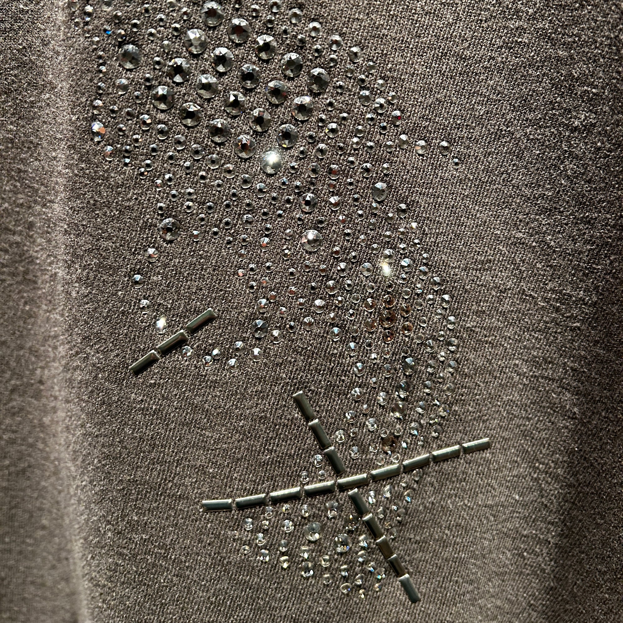 画像をギャラリービューアに読み込む, CROSSGUN ALL CRYSTAL L/S T-SHIRT / BROWN