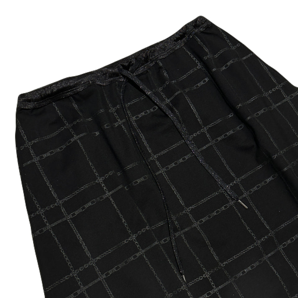 画像をギャラリービューアに読み込む, WOMENS CHAIN CHECK SKIRT / BLACK*BLACK