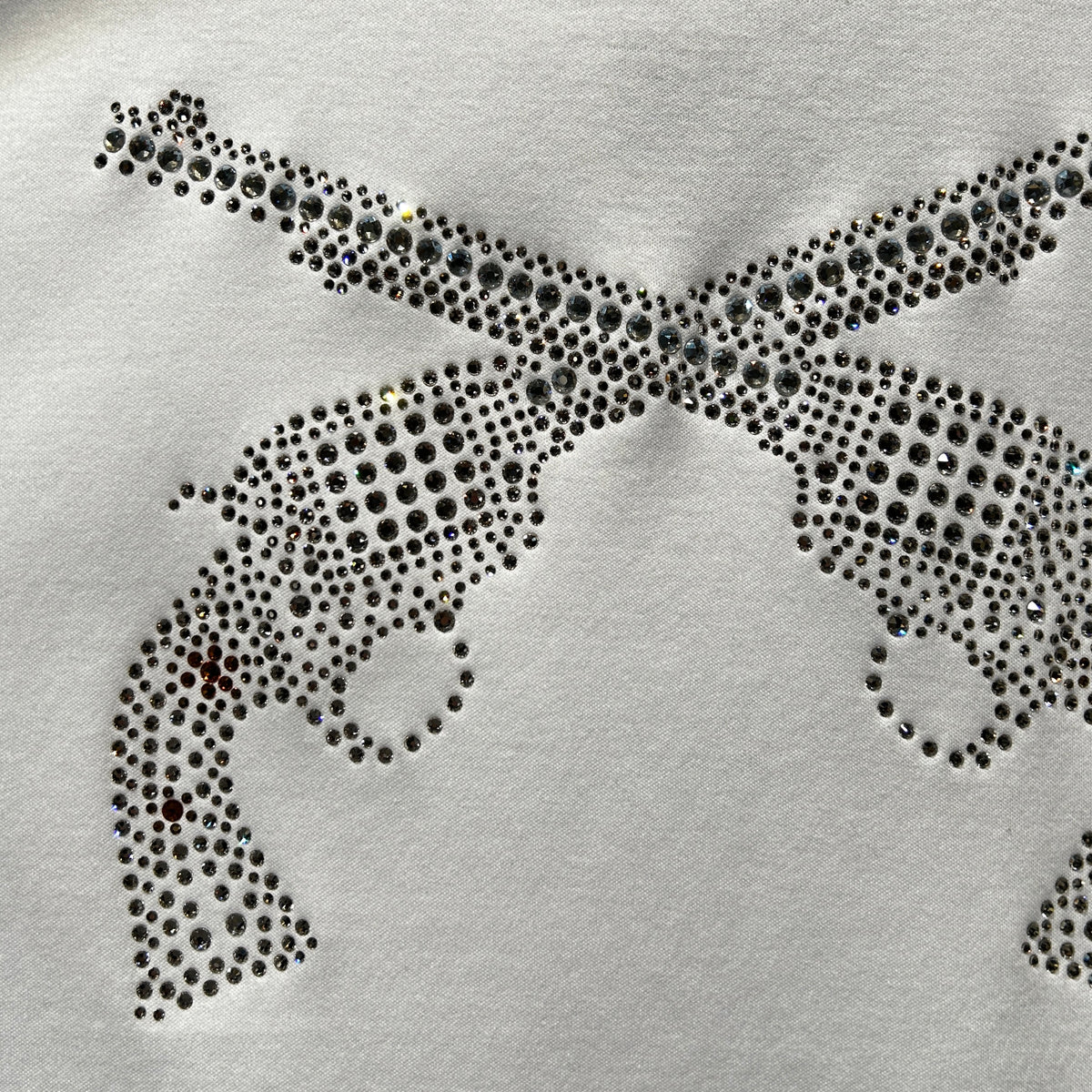 WOMENS CROSSGUN CRYSTAL T-SHIRT / WHITE