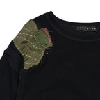 JunAle SASHIKO SWEATSHIRT CROSSGUN METAL / BLACK