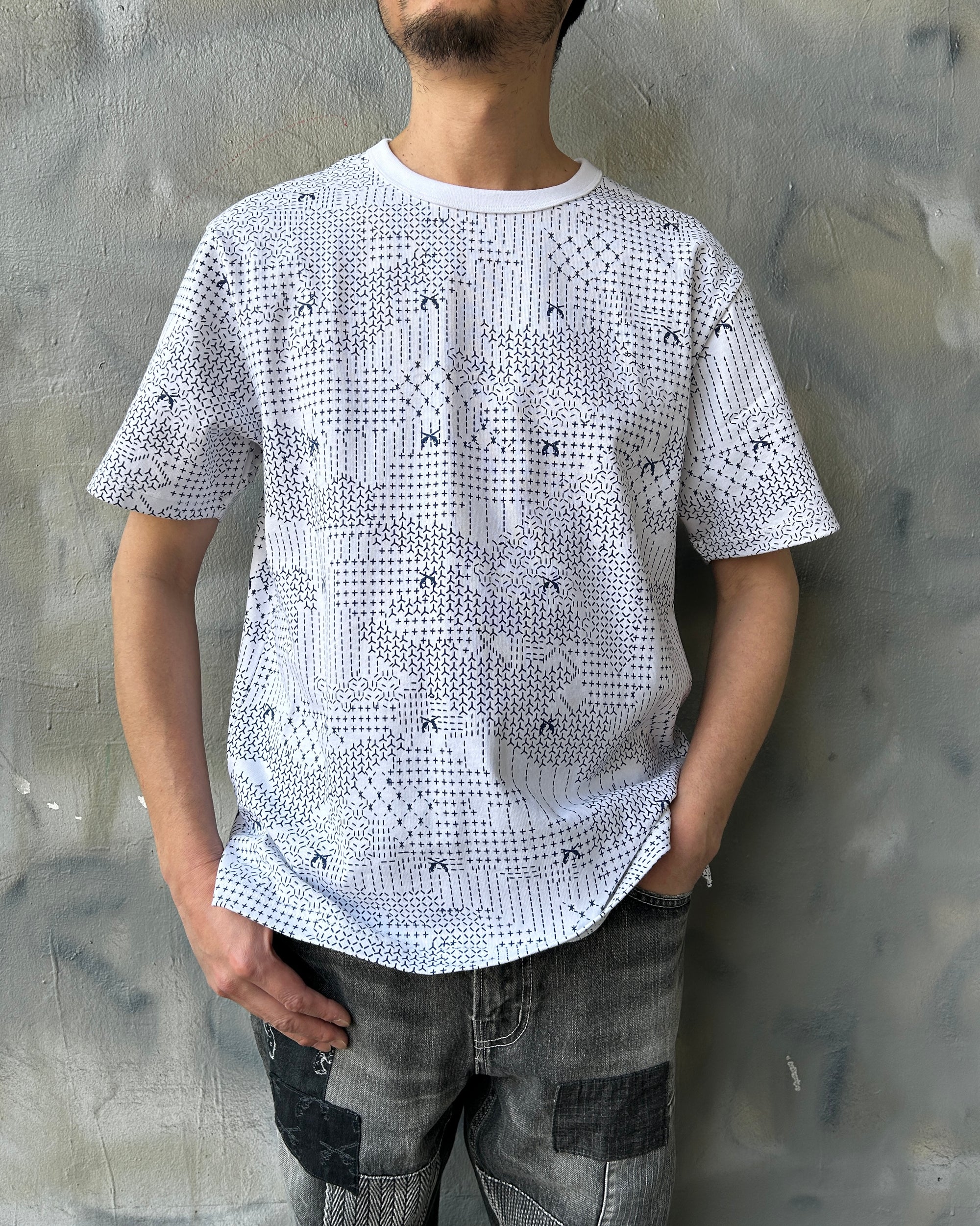 画像をギャラリービューアに読み込む, x FDMTL "Sashiko" CAMO PRINT T-SHIRT / WHITE