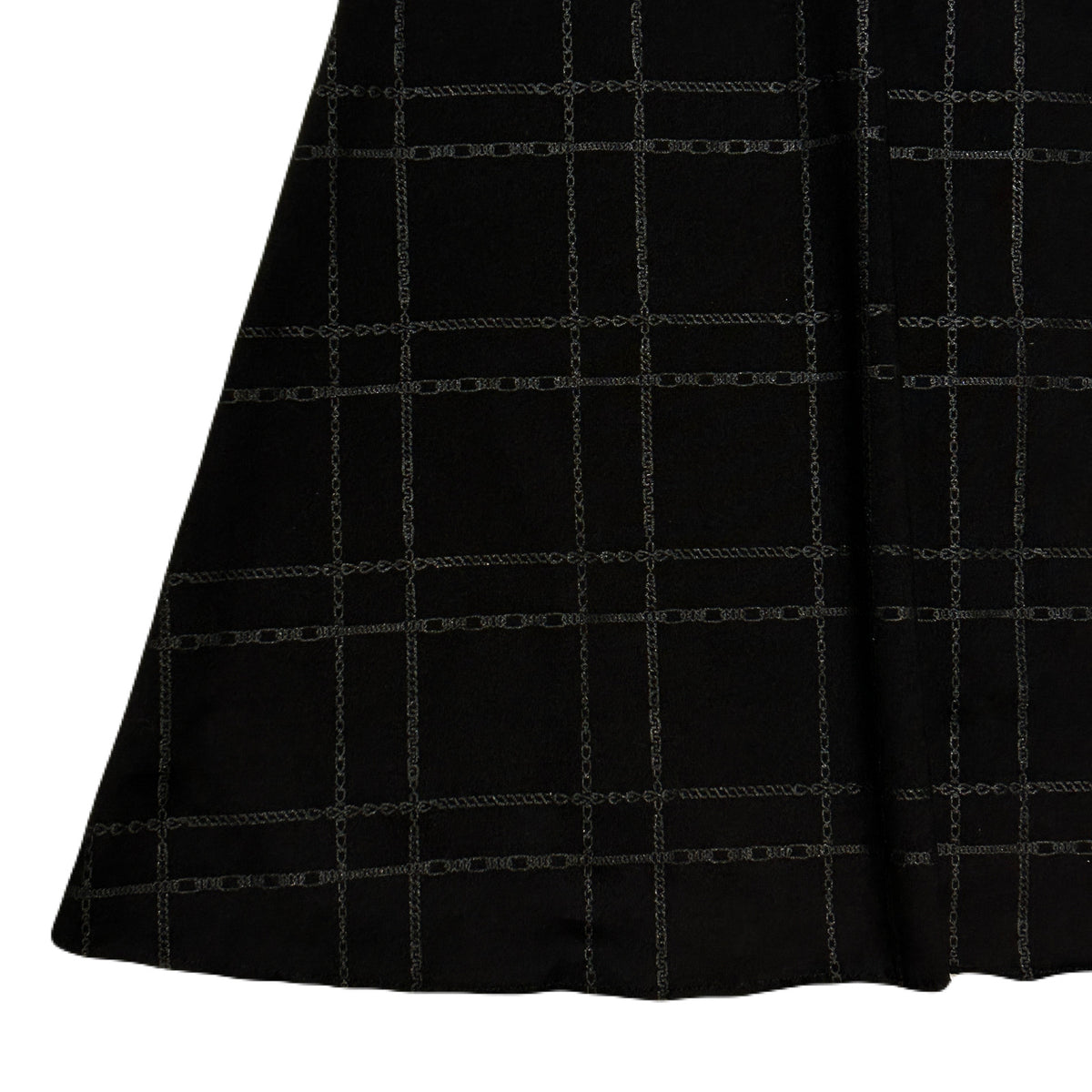 WOMENS CHAIN CHECK SKIRT / BLACK*BLACK