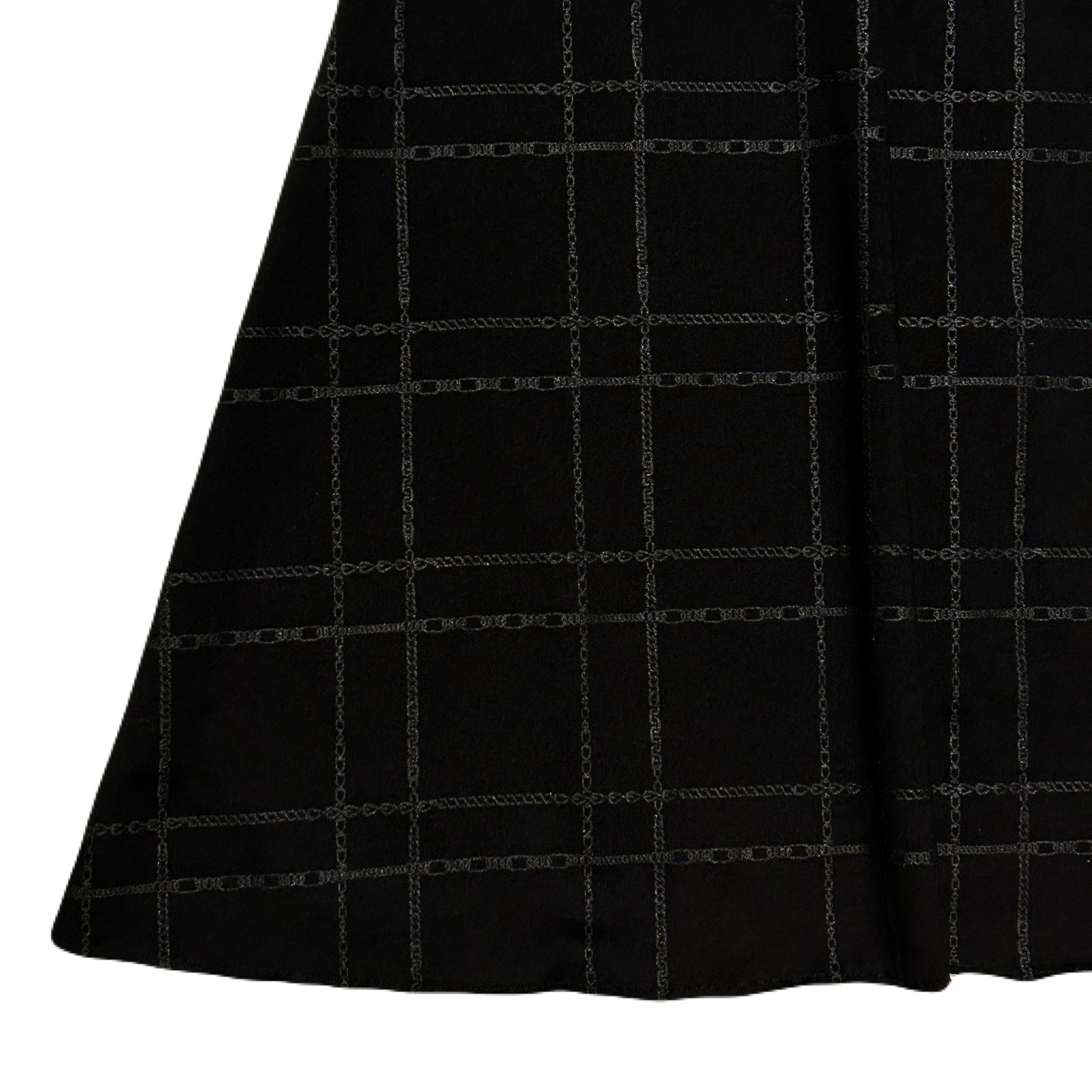 画像をギャラリービューアに読み込む, WOMENS CHAIN CHECK SKIRT / BLACK*BLACK