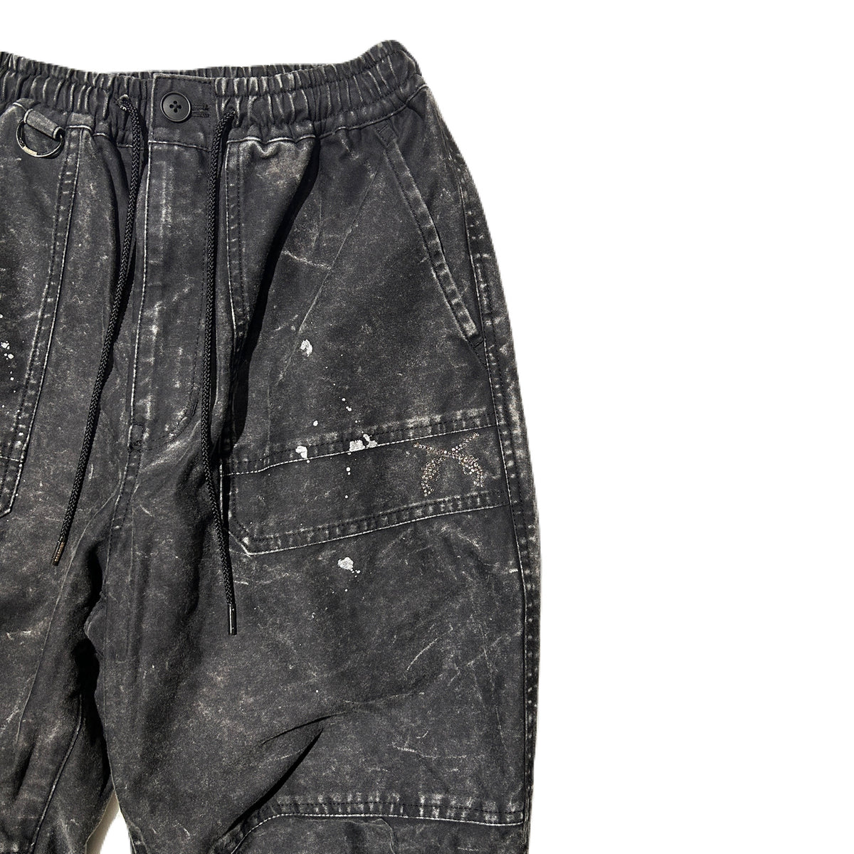 BACK SATIN EASY PANTS / BLACK