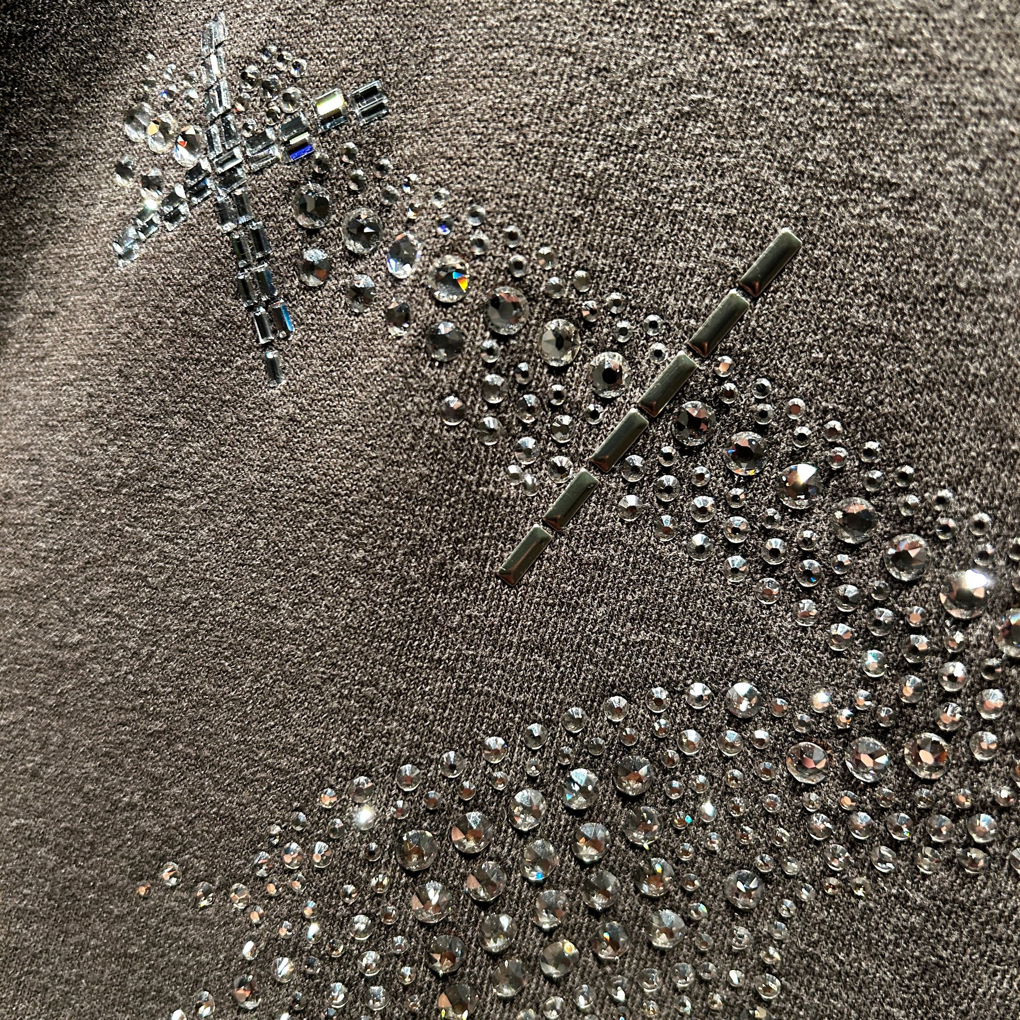 画像をギャラリービューアに読み込む, CROSSGUN ALL CRYSTAL L/S T-SHIRT / BROWN