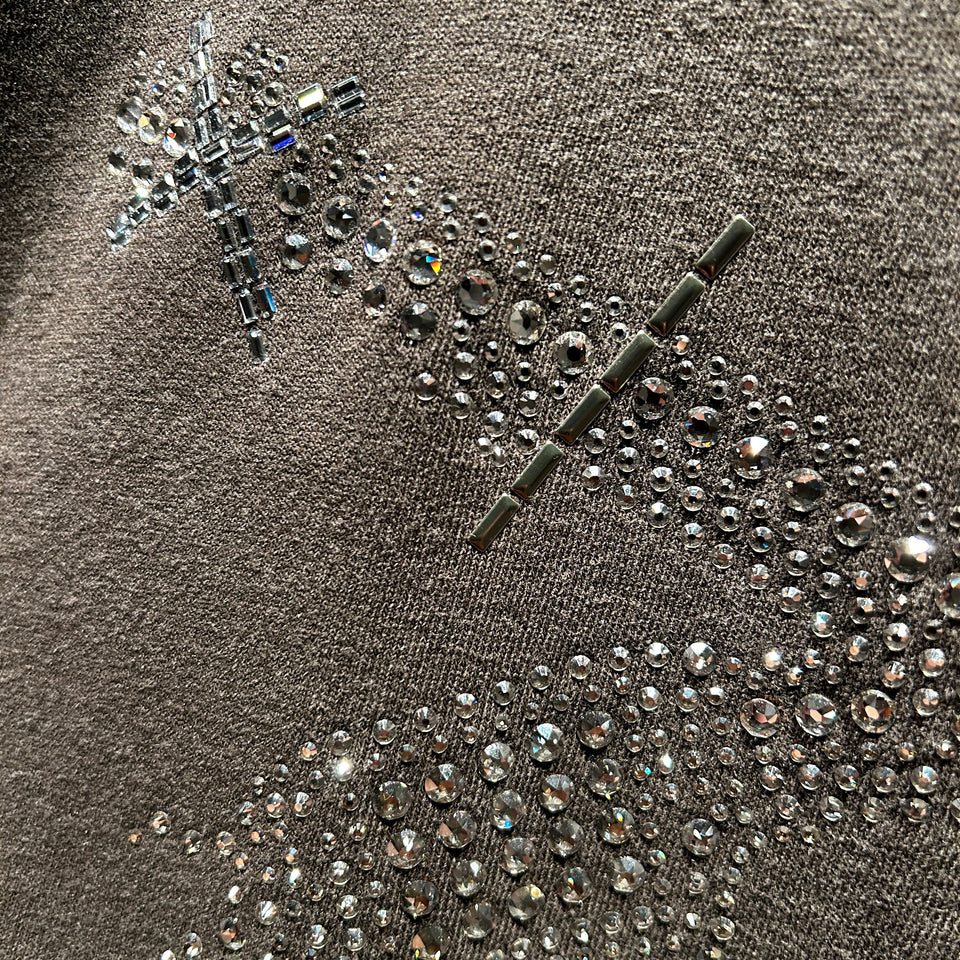 画像をギャラリービューアに読み込む, CROSSGUN ALL CRYSTAL L/S T-SHIRT / BROWN