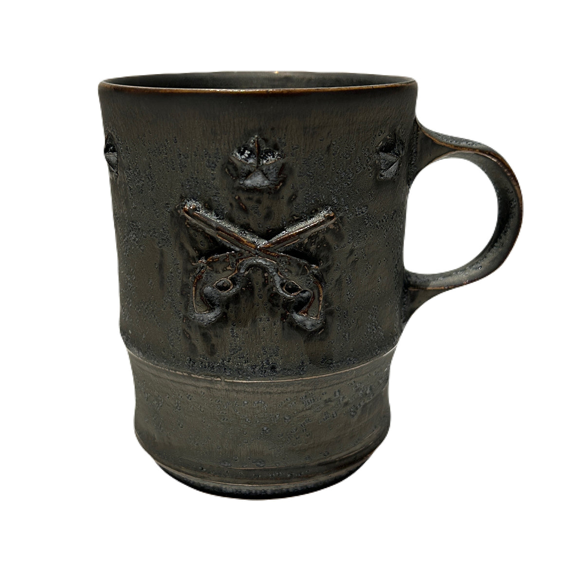 SHIRO HAMANAKA CROSSGUN MUG  6 STARS *EMBOSS  / ASH BLACK