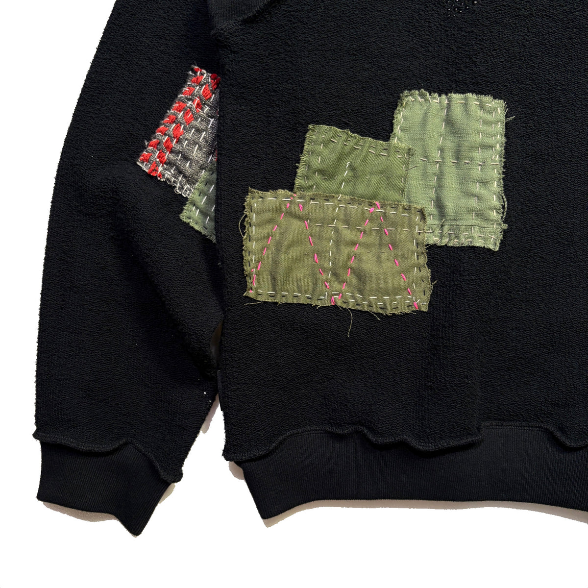 JunAle SASHIKO SWEATSHIRT CROSSGUN METAL / BLACK