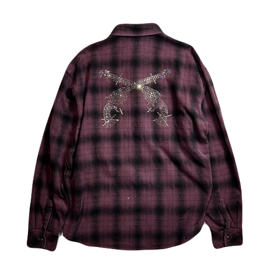 画像をギャラリービューアに読み込む, SHGGY CHECK SHIRT CRYSTAL / BURGUNDY