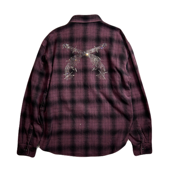 SHGGY CHECK SHIRT CRYSTAL / BURGUNDY