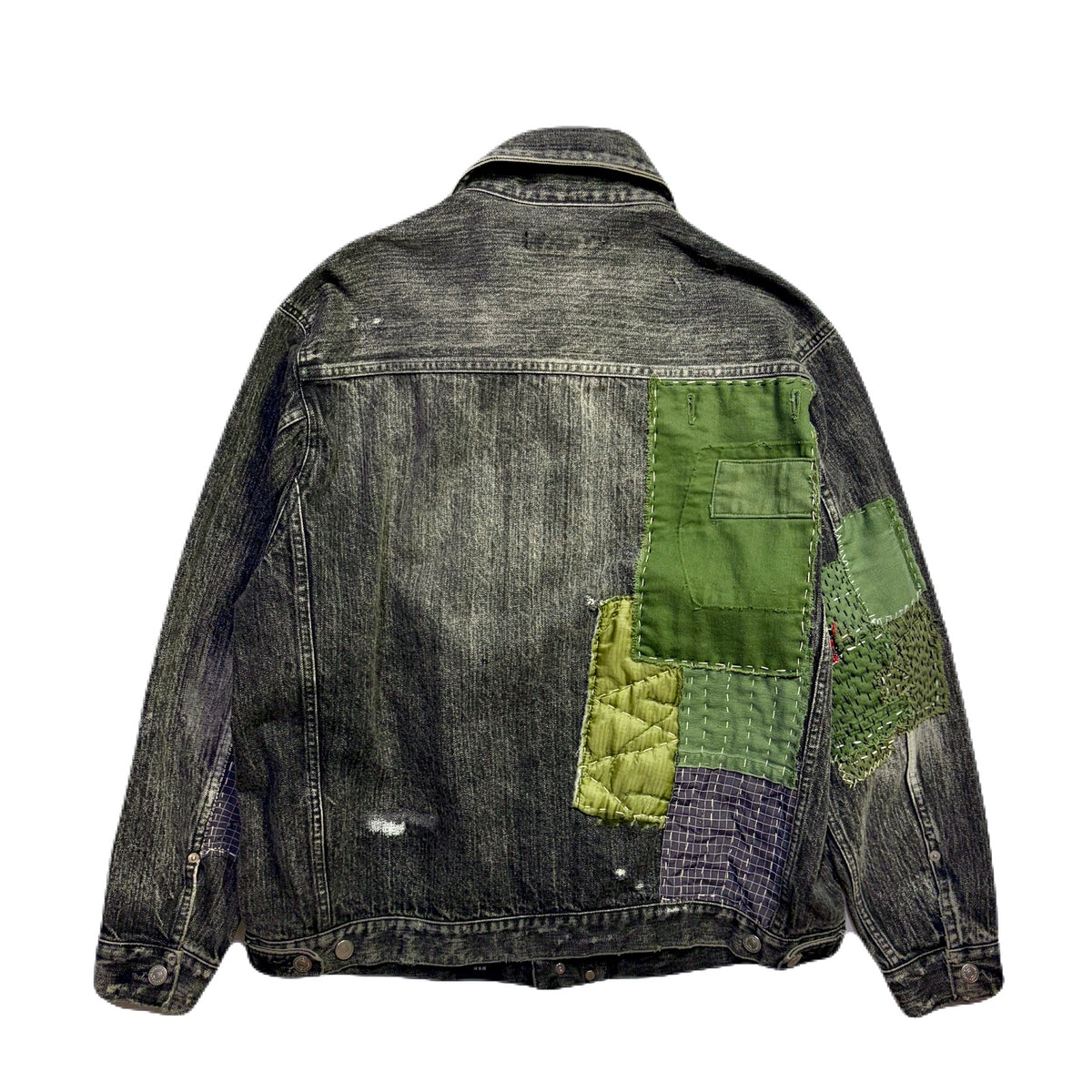 JunAle SASHIKO 14oz DENIM JACKET / BLACK