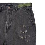 JunAle SASHIKO 12oz DENIM PANTS / BLACK