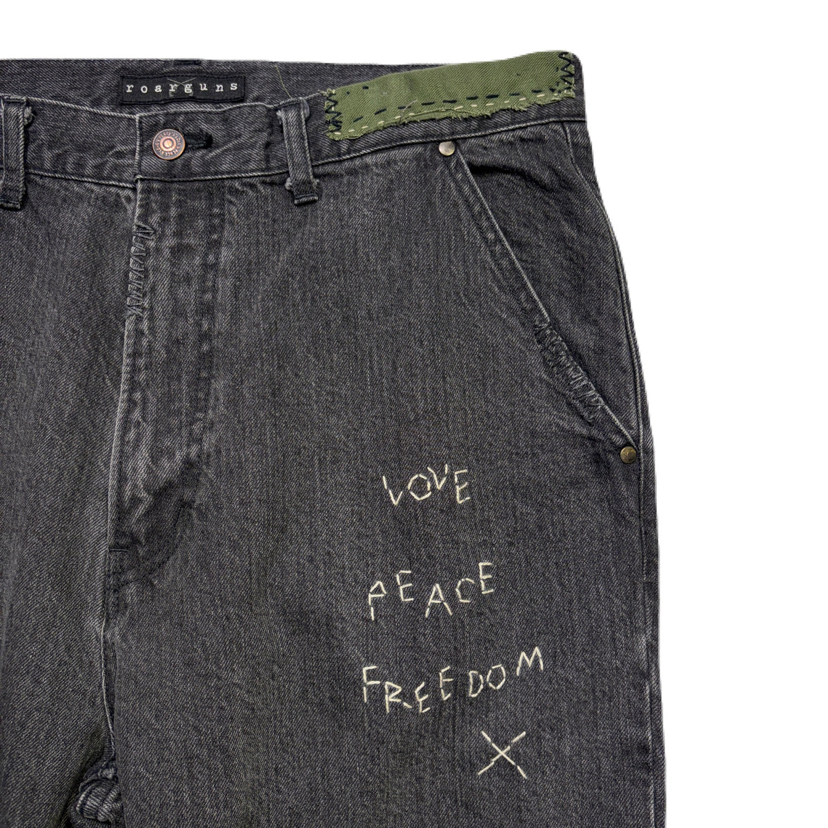 JunAle SASHIKO 12oz DENIM PANTS / BLACK