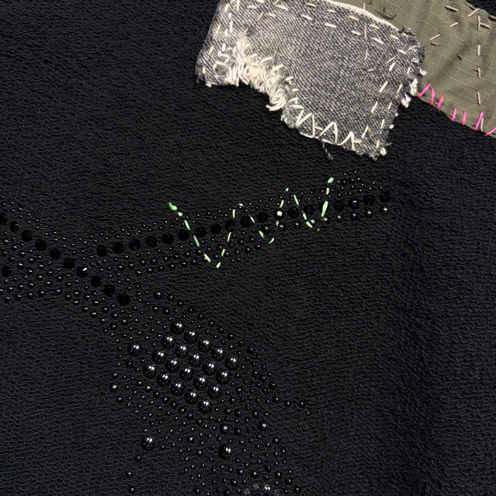 画像をギャラリービューアに読み込む, JunAle SASHIKO SWEATSHIRT CROSSGUN METAL / BLACK