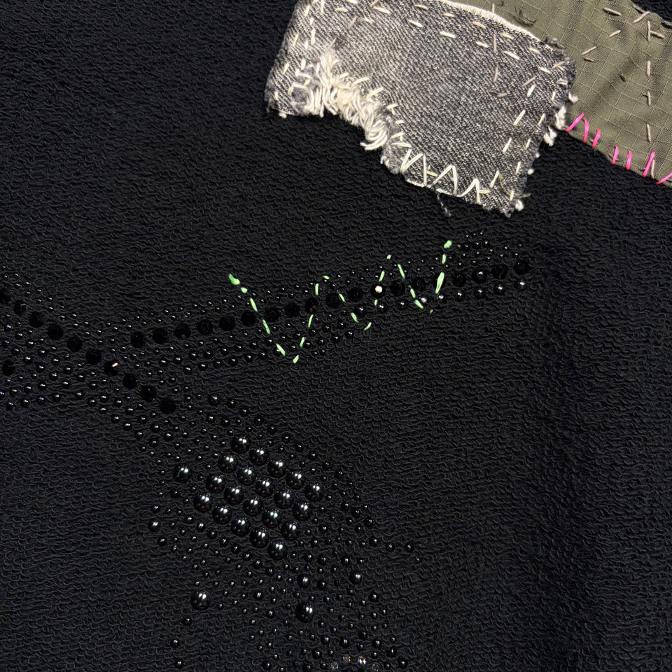 画像をギャラリービューアに読み込む, JunAle SASHIKO SWEATSHIRT CROSSGUN METAL / BLACK