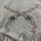 JunAle SASHIKO FLEECY HOODIE FIRE PATTERN / GRAY