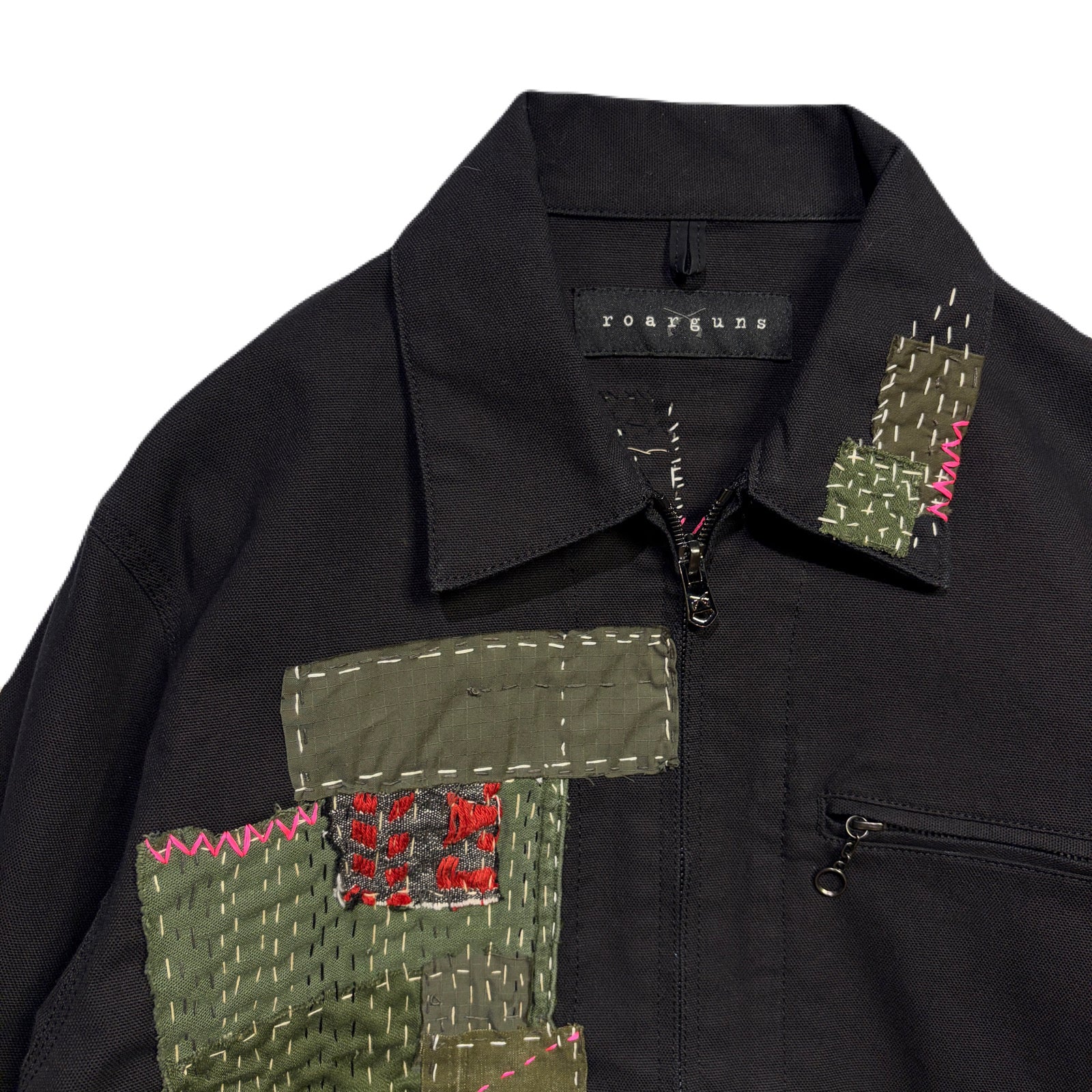 画像をギャラリービューアに読み込む, JunAle SASHIKO OXFORD STRETCH JACKET / BLACK