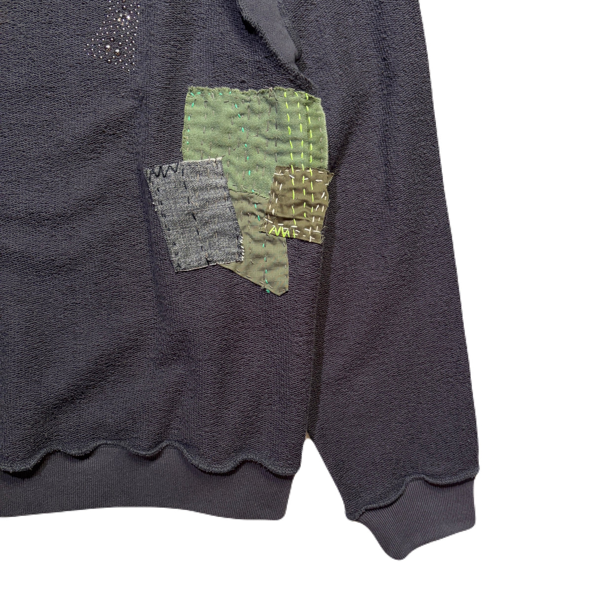 JunAle SASHIKO SWEATSHIRT CROSSGUN METAL / GRAY