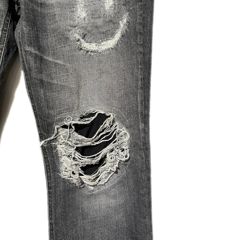 画像をギャラリービューアに読み込む, 12oz CRASH DENIM SMILE DAMAGE ANGEL CROSSGUN / BLACK