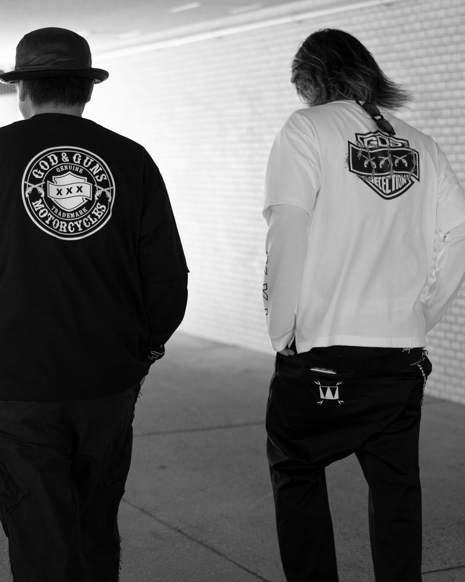 画像をギャラリービューアに読み込む, TRIPLE GUNS EMBLEM LAYERED T-SHIRT / WHITE