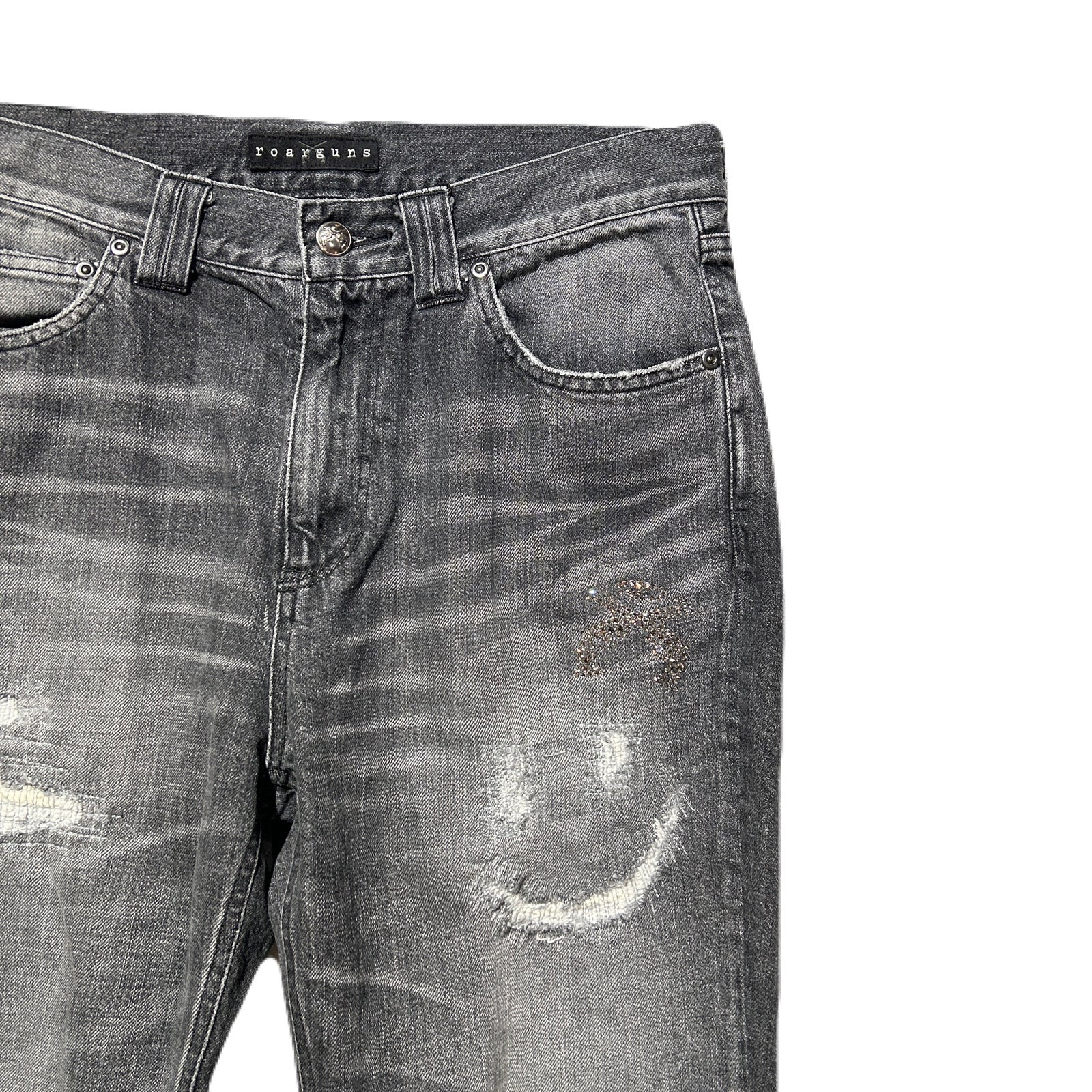 画像をギャラリービューアに読み込む, 12oz CRASH DENIM SMILE DAMAGE ANGEL CROSSGUN / BLACK