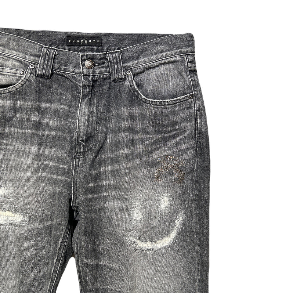 画像をギャラリービューアに読み込む, 12oz CRASH DENIM SMILE DAMAGE ANGEL CROSSGUN / BLACK