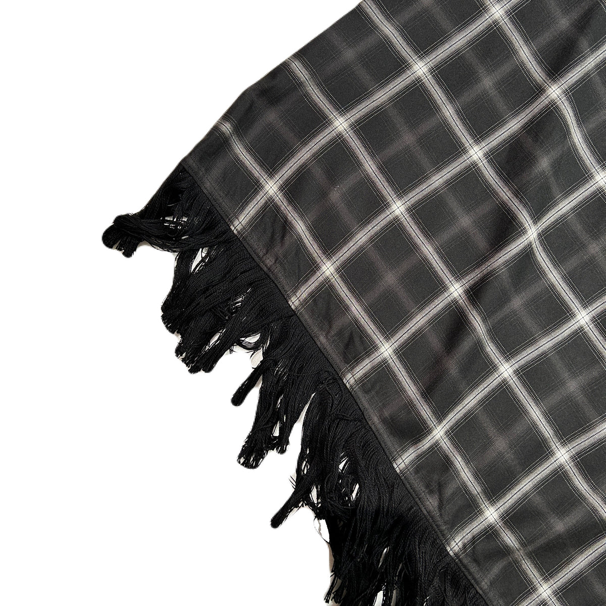 OMBRE CHECK PONCHO CRYSTAL / BLACK