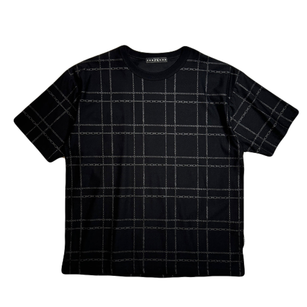 CHAIN CHECK PRINT T-SHIRT / BLACK*BLACK