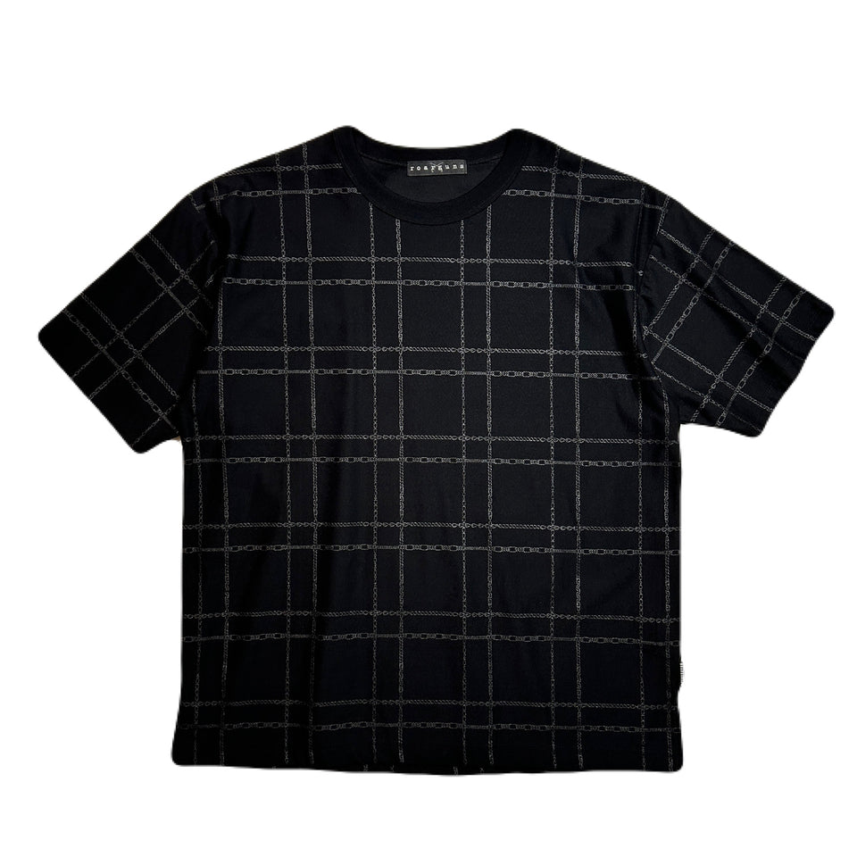 画像をギャラリービューアに読み込む, CHAIN CHECK PRINT T-SHIRT / BLACK*BLACK