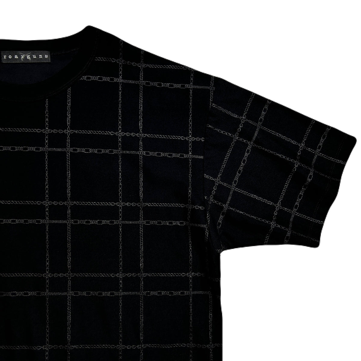 CHAIN CHECK PRINT T-SHIRT / BLACK*BLACK