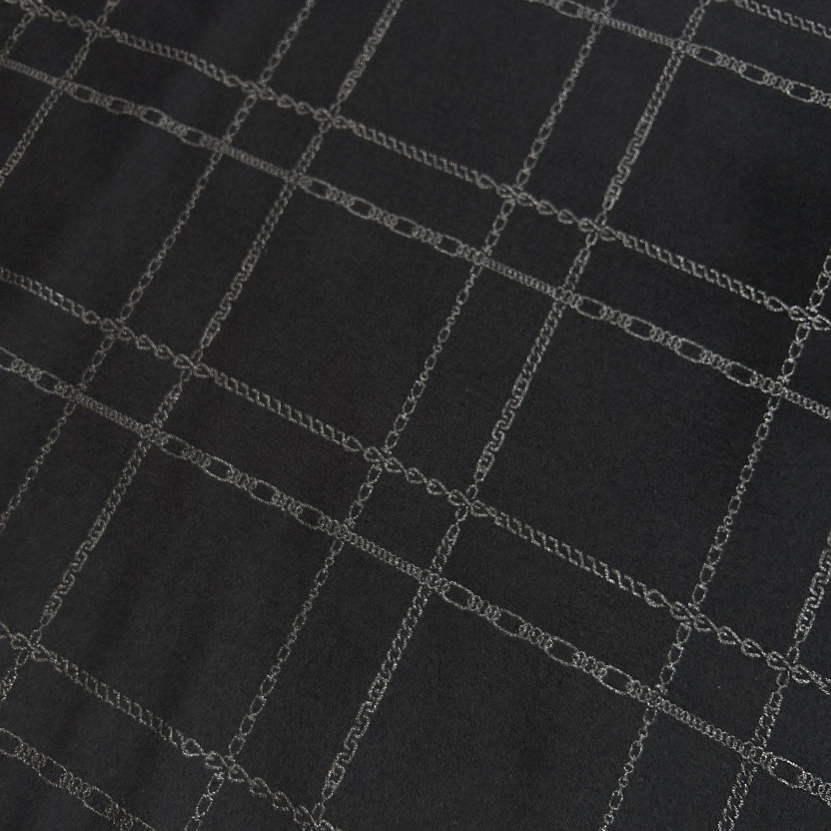 CHAIN CHECK PRINT T-SHIRT / BLACK*BLACK
