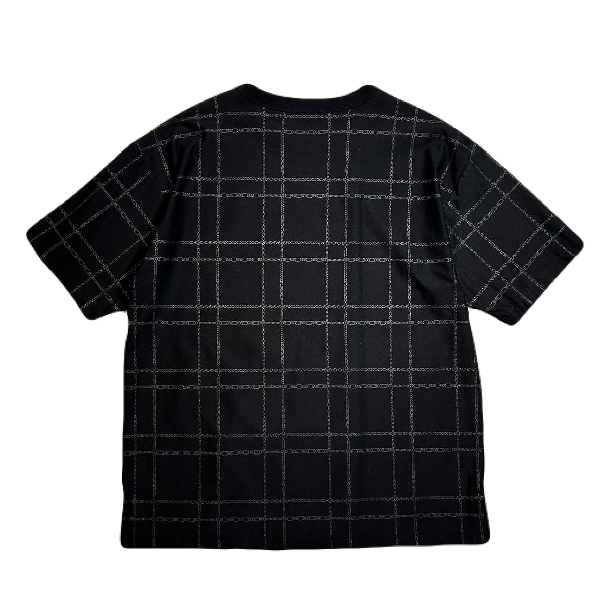 CHAIN CHECK PRINT T-SHIRT / BLACK*BLACK