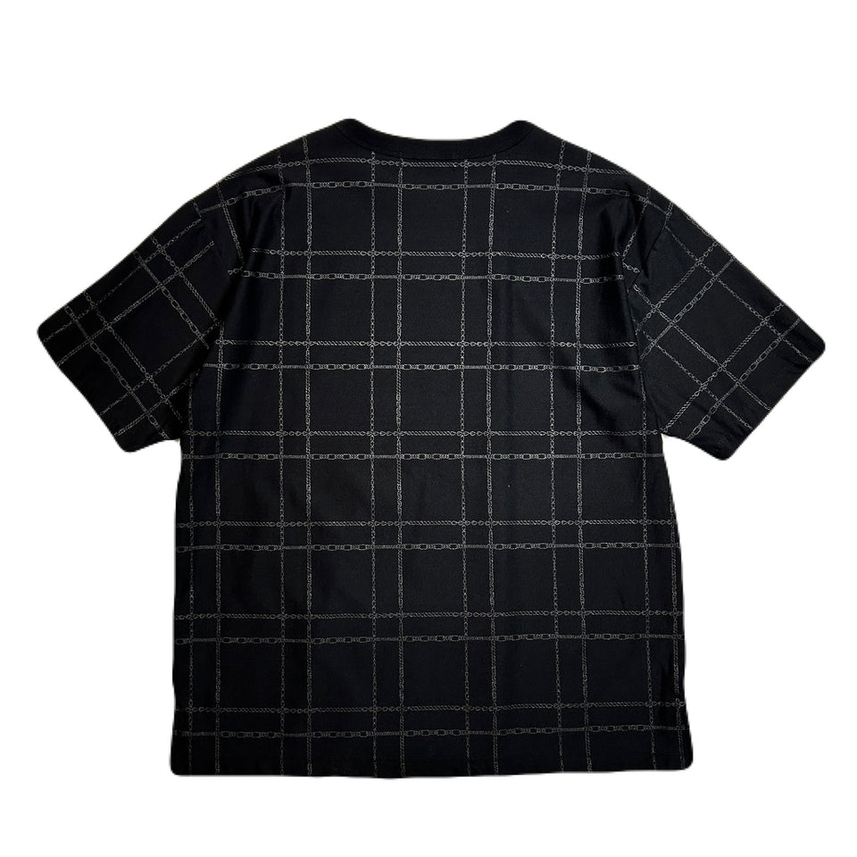 画像をギャラリービューアに読み込む, CHAIN CHECK PRINT T-SHIRT / BLACK*BLACK